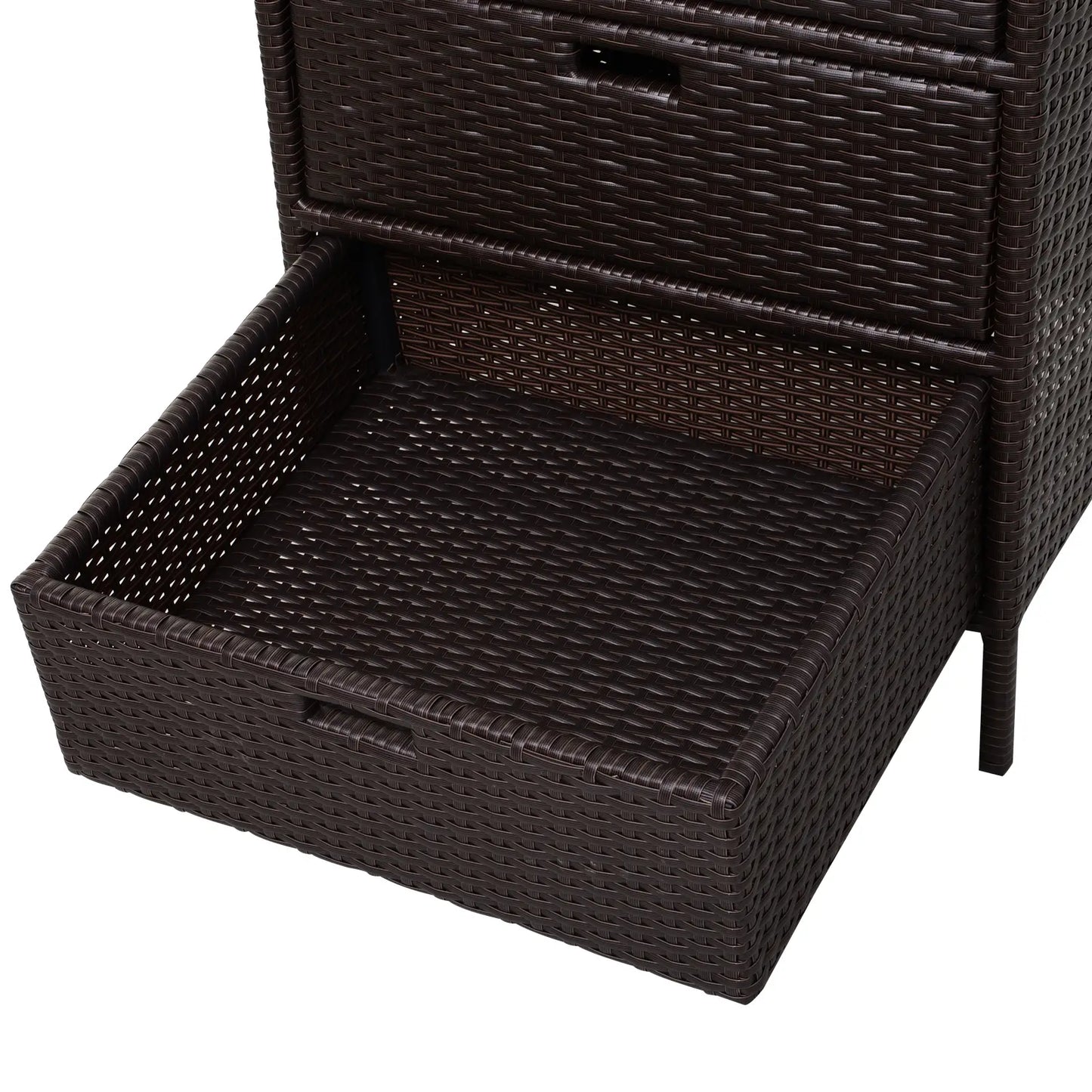 32" Rattan Patio Organizer, 3 Drawers, Outdoor Garden Storage Patio Storage Boxes at Gallery Canada