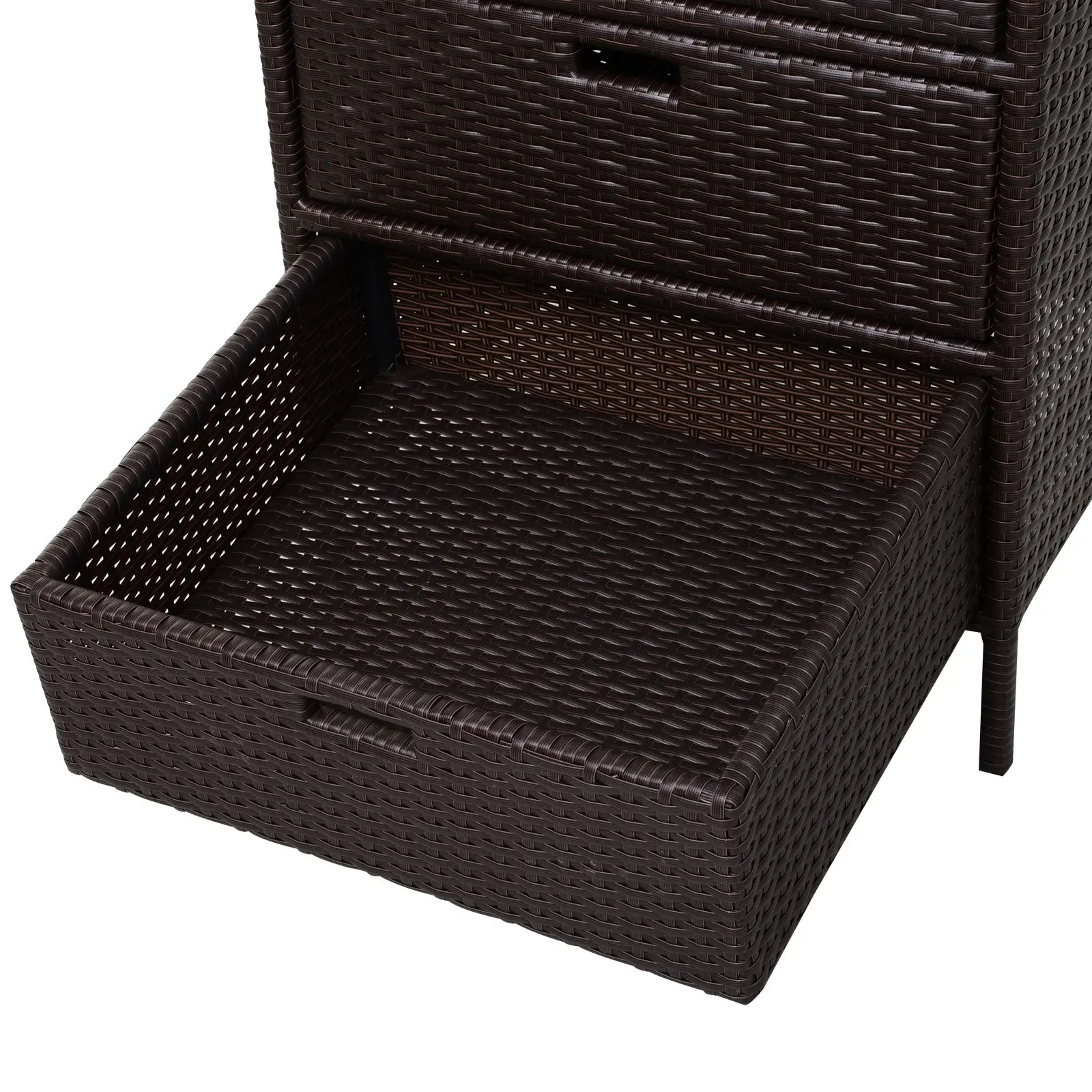 32" Rattan Patio Organizer, 3 Drawers, Outdoor Garden Storage Patio Storage Boxes at Gallery Canada