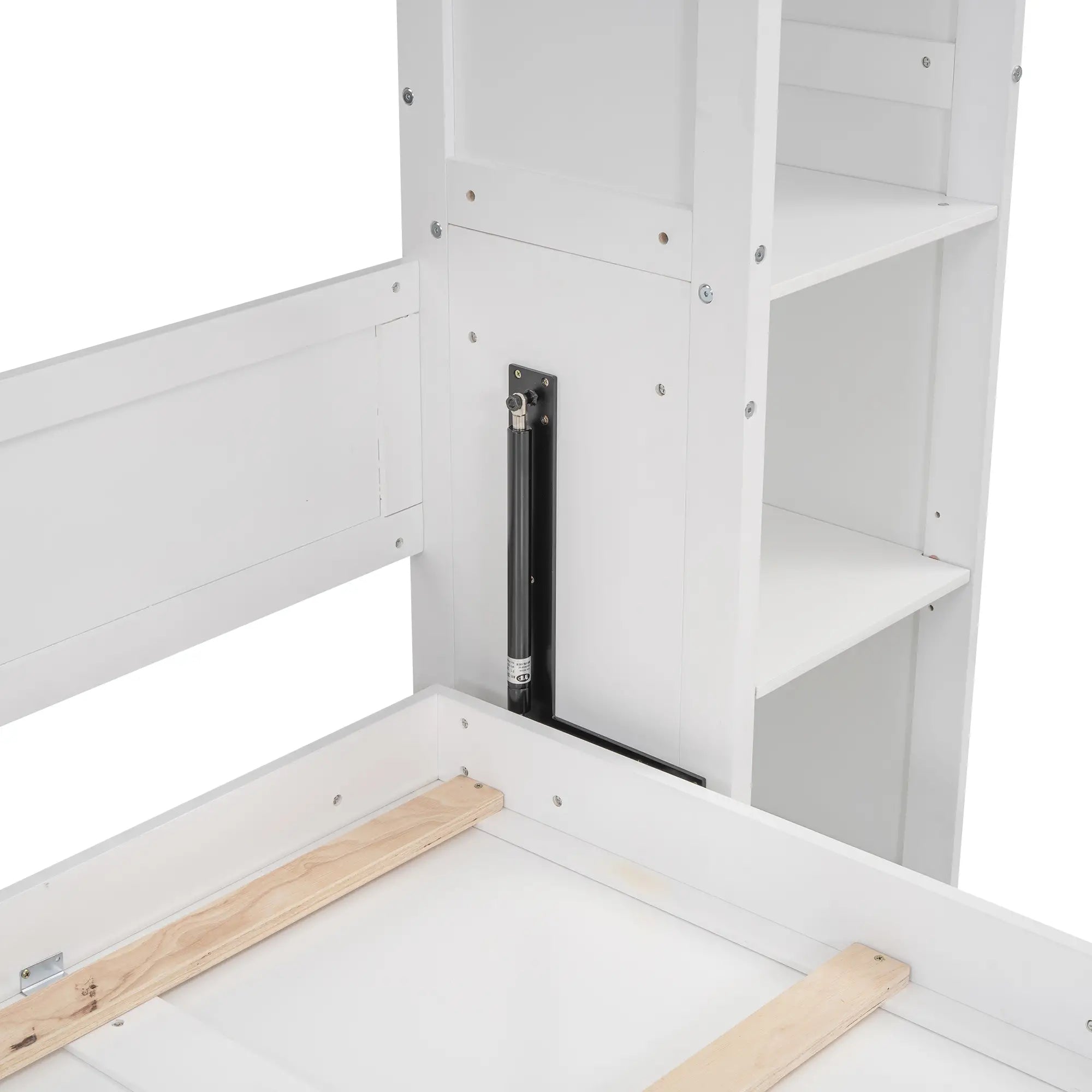 Murphy Bed with Shelves, LED Lights, 91