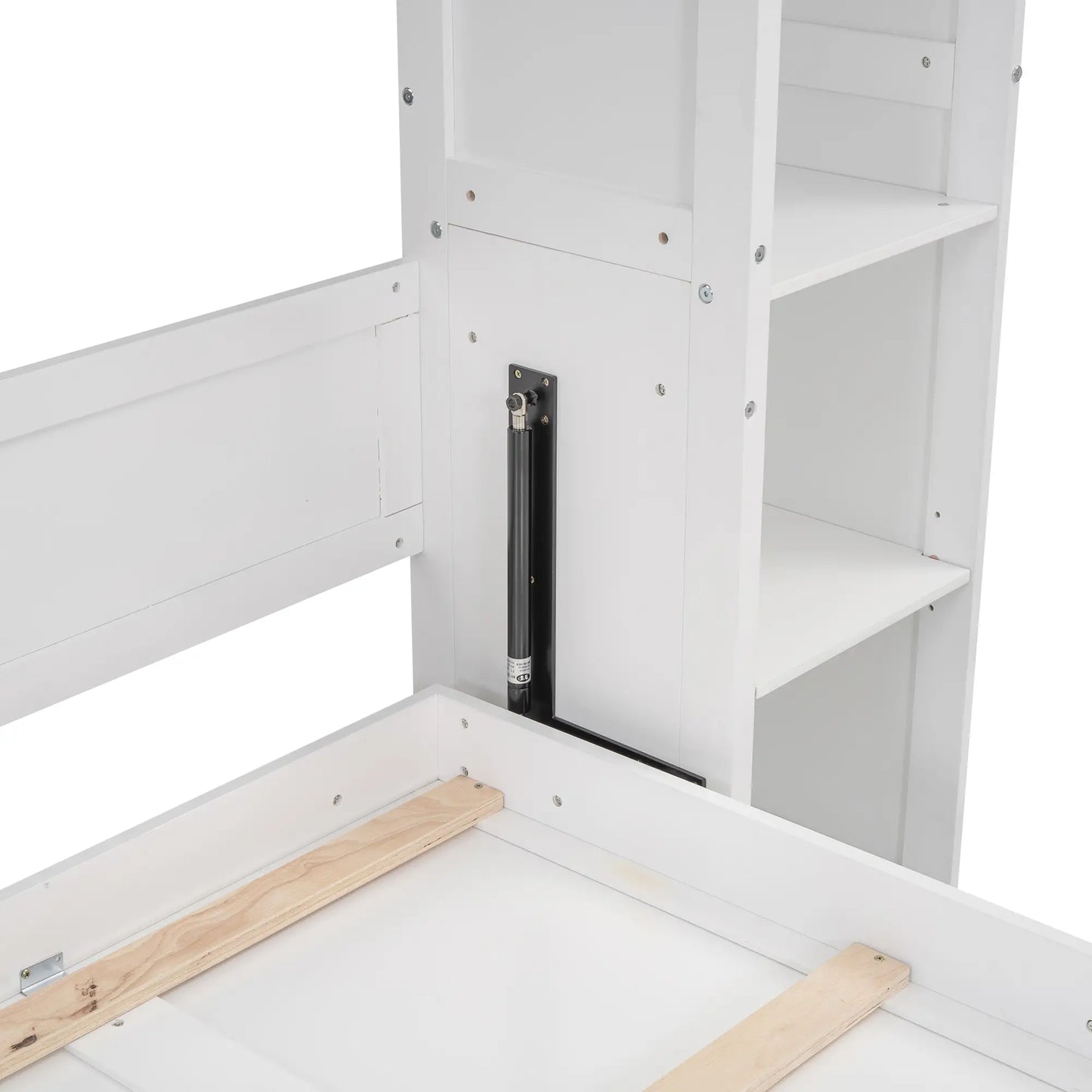 Murphy Bed with Shelves, LED Lights, 91" L x 81" W x 84" H, White Bed Frames at Gallery Canada