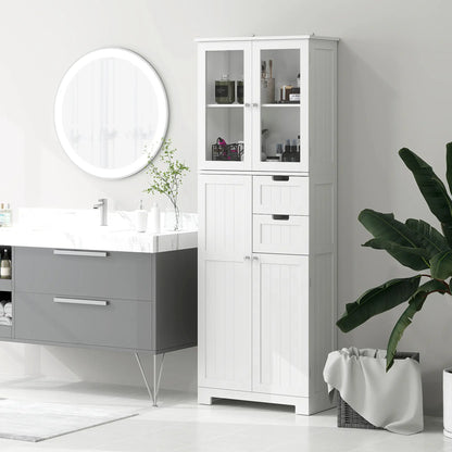 Tall Bathroom Storage Cabinet, Adjustable Shelves, White Bathroom Cabinets at Gallery Canada