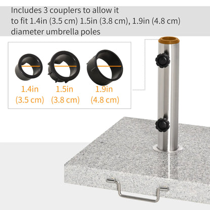 16.5" Marble Umbrella Stand, Heavy Holder Base With Wheels, Grey Umbrella Bases at Gallery Canada