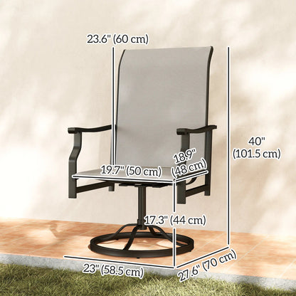Swivel Rocker Outdoor Chair Set, 2 High Back Chairs, Light Grey Bistro Sets at Gallery Canada