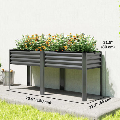 Galvanized Raised Garden Bed With Legs, 71" x 22" x 31.5", Planter Box With Reinforced Bars Elevated Garden Beds at Gallery Canada