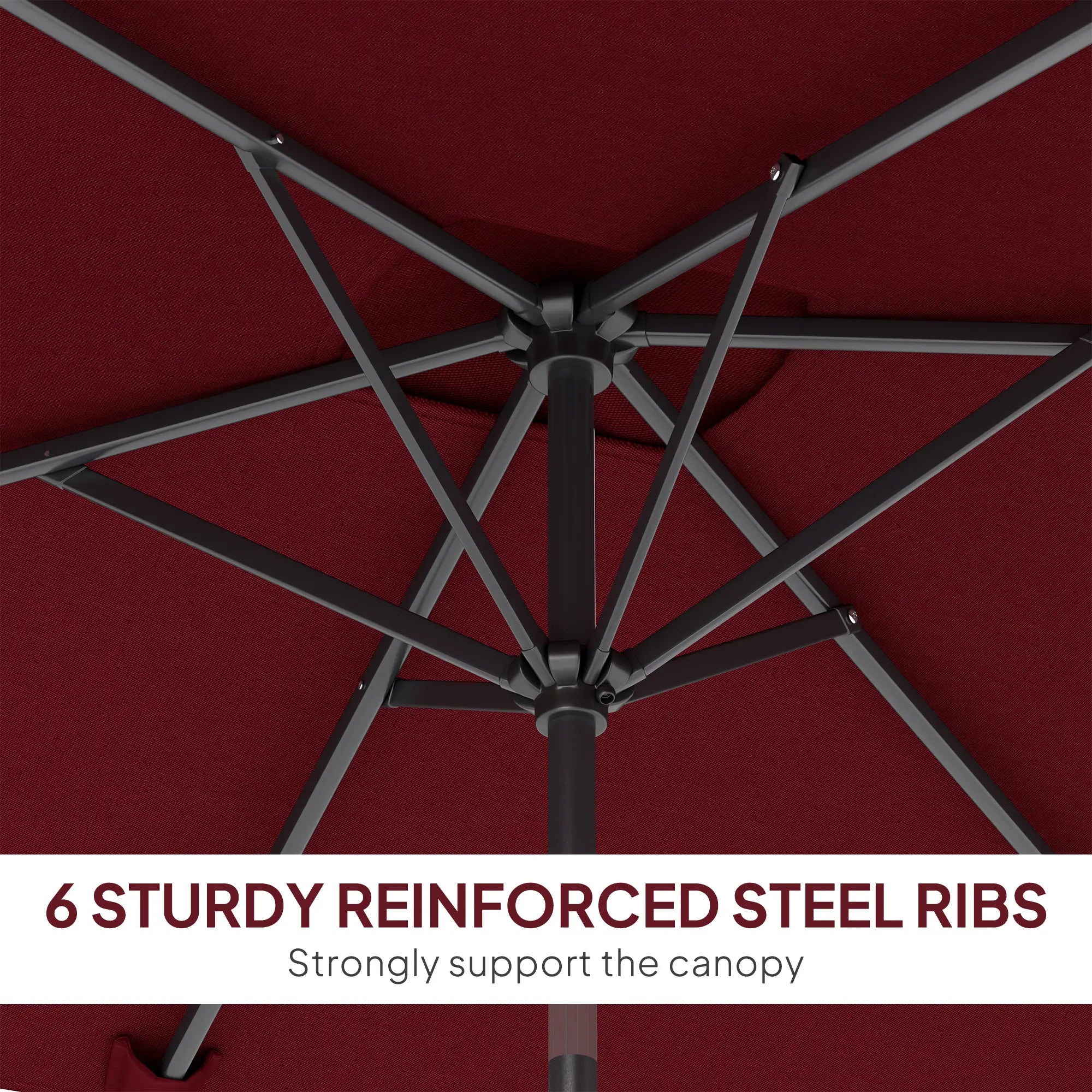 6.6x9.6ft Rectangle Aluminum Tilt Patio Umbrella, Outdoor Sunshade, Wine Red Sun Umbrellas at Gallery Canada
