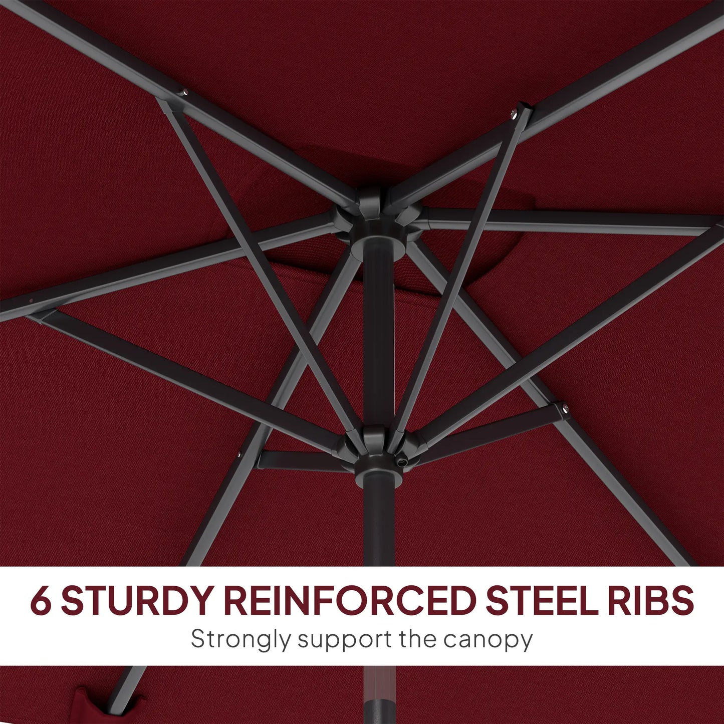 6.6x9.6ft Rectangle Aluminum Tilt Patio Umbrella, Outdoor Sunshade, Wine Red Sun Umbrellas at Gallery Canada