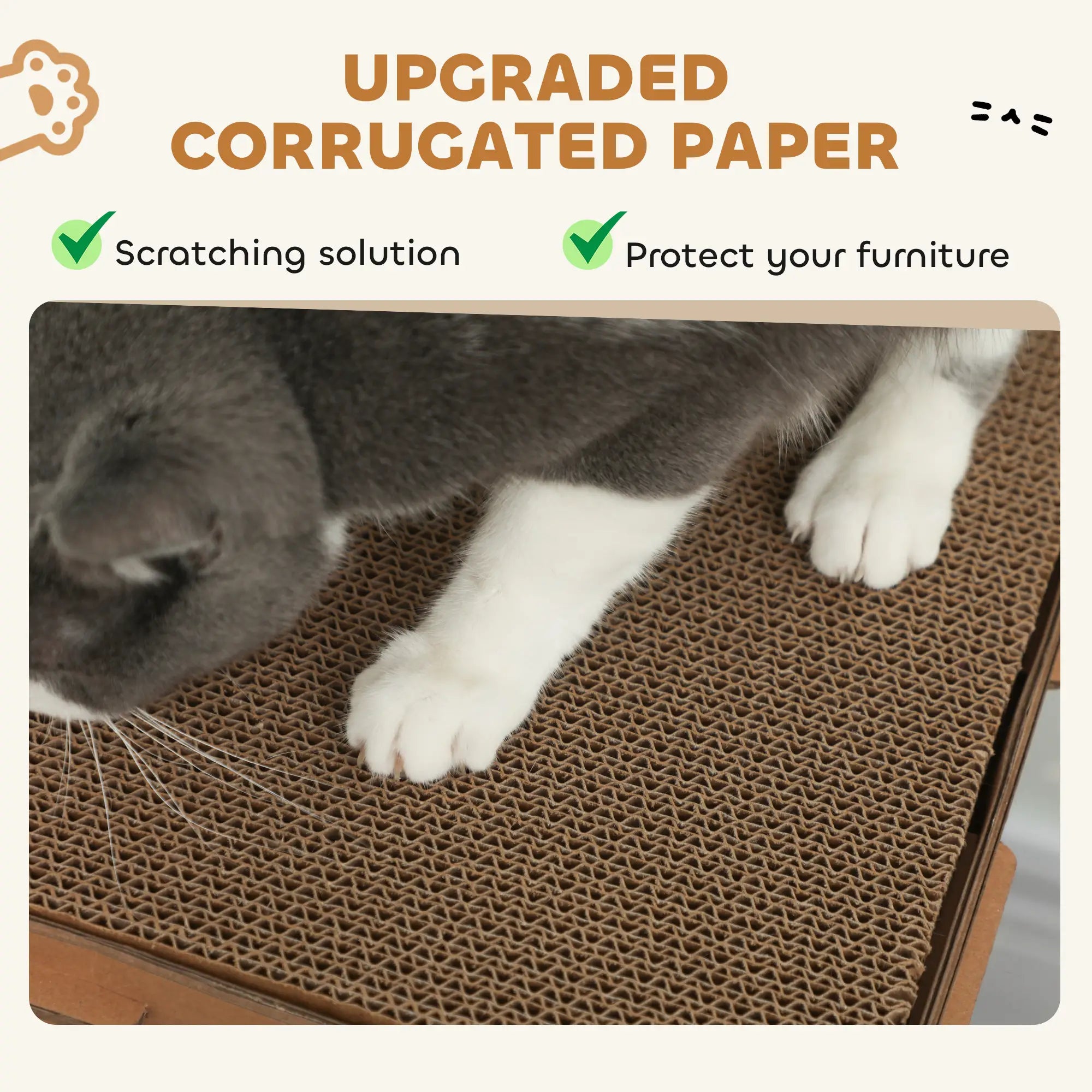 Multi-Level Cardboard Cat House, Corrugated Play Condo with Scratching Pads Cat Posts at Gallery Canada