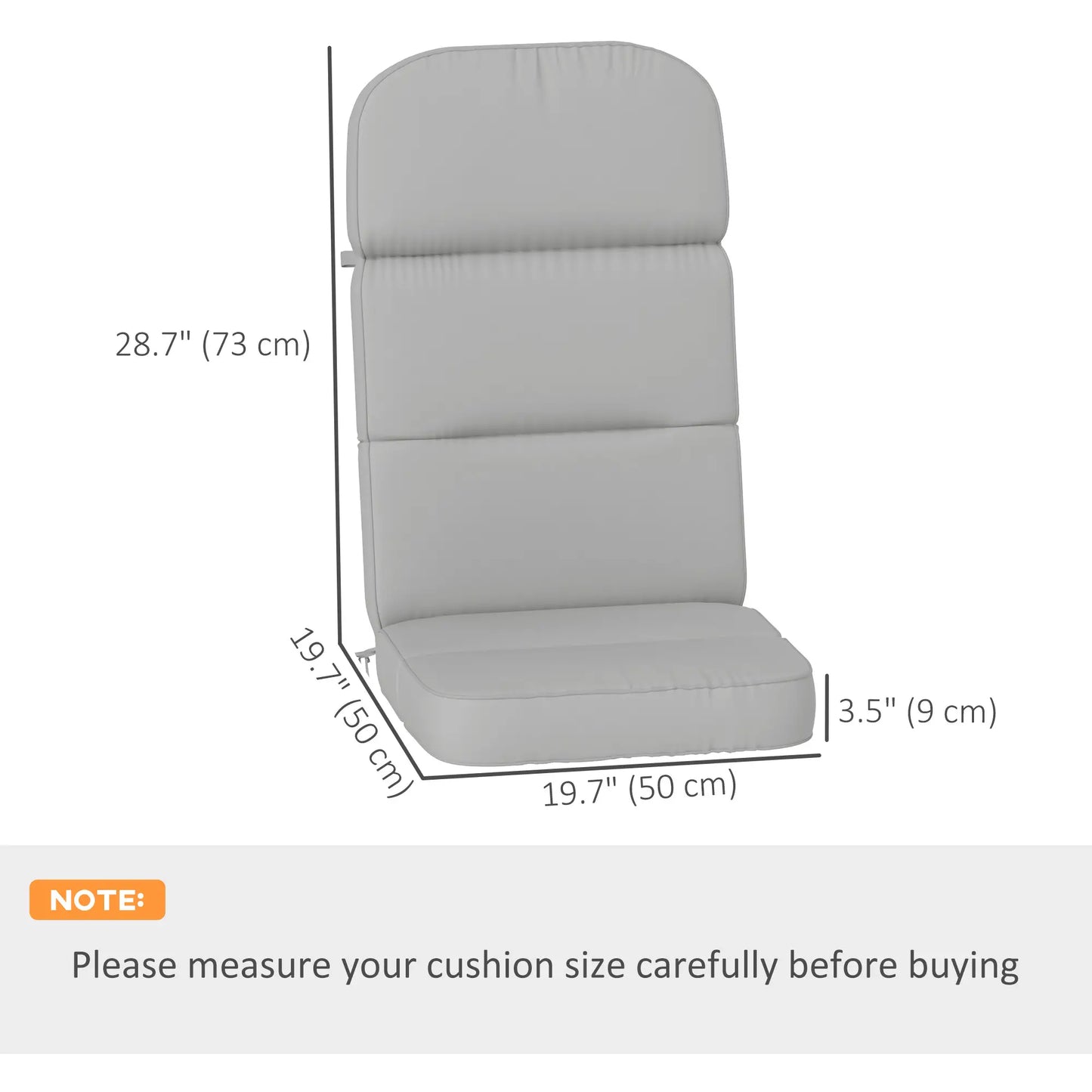 Outdoor Seat Cushion with Back, UPF 20+, Non-Slip, Light Grey Patio Chair Cushions at Gallery Canada