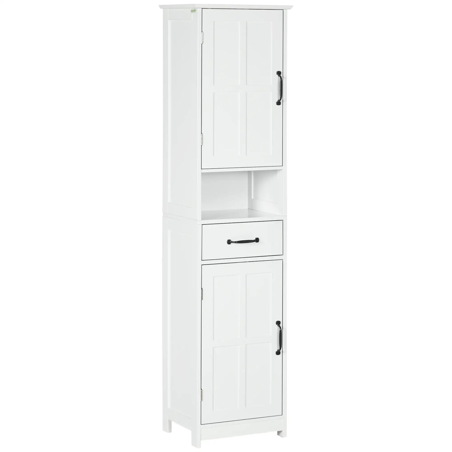 Modern Bathroom Cabinet, Narrow Vanity with Open Shelf, White Bathroom Cabinets White at Gallery Canada