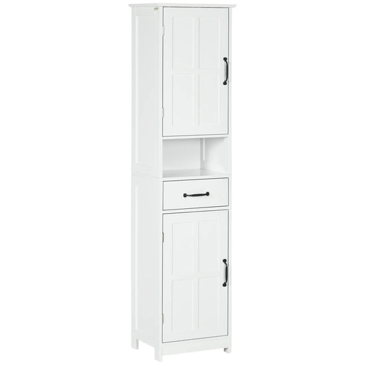 Modern Bathroom Cabinet, Narrow Vanity with Open Shelf, White Bathroom Cabinets White at Gallery Canada