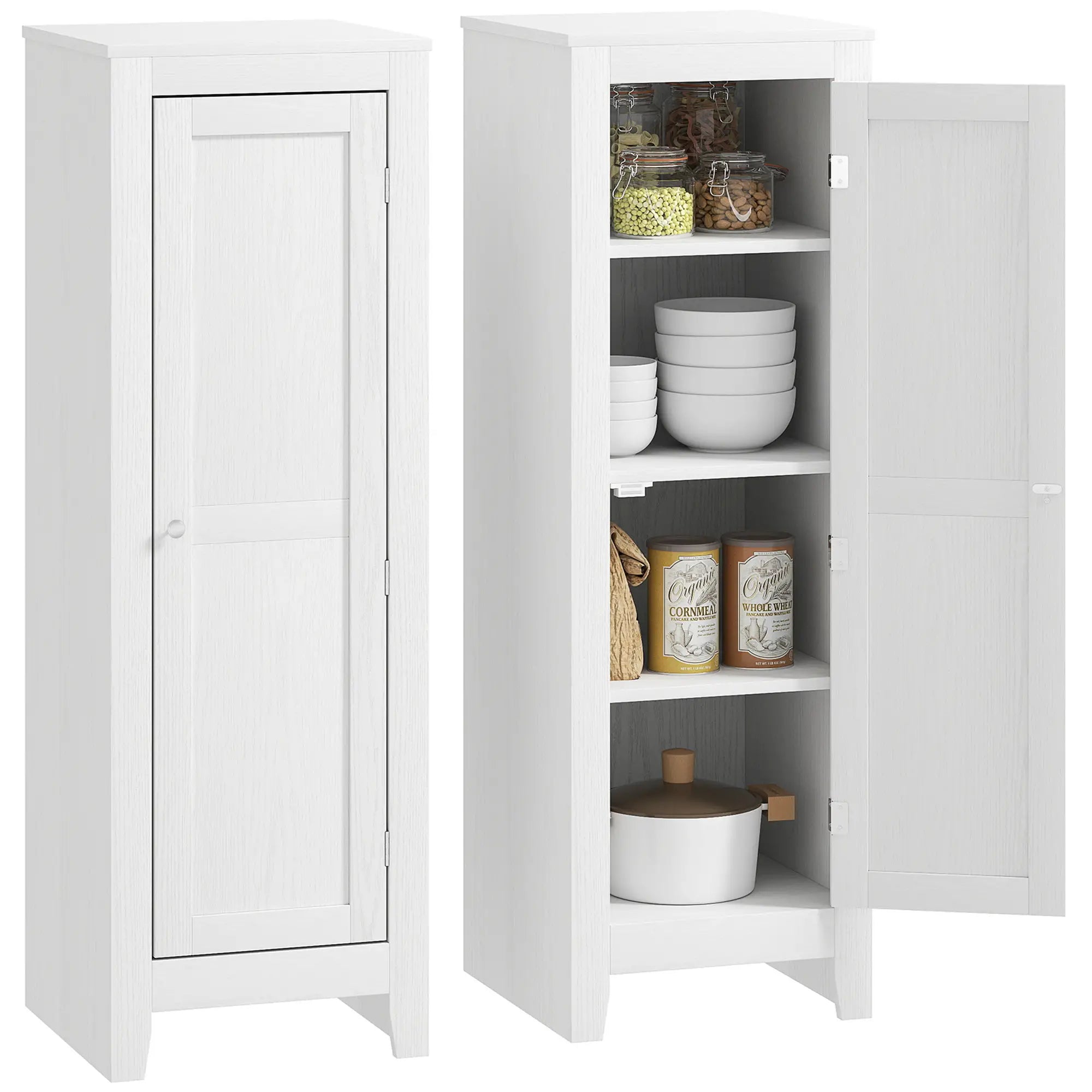 Kitchen Pantry Cabinet, Adjustable Shelves, White Kitchen Pantry Cabinets at Gallery Canada