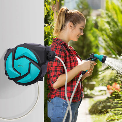 33 ft Retractable Garden Hose Reel, Wall Mounted, Dark Grey Garden Accessories at Gallery Canada