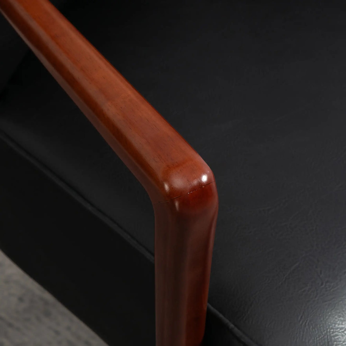 Accent Chair, Modern Armchair, Faux Leather Upholstered with Wood Legs, Black Accent Chairs at Gallery Canada