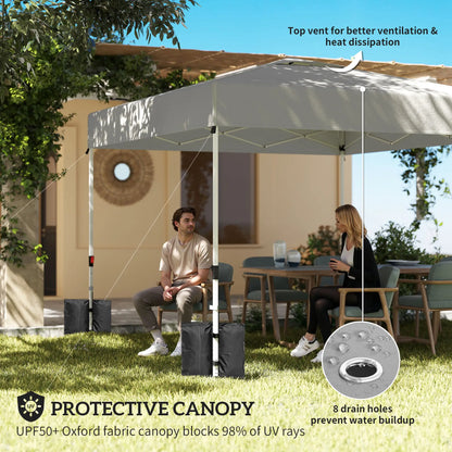 9.6 x 9.6 ft Pop Up Canopy Tent, 3 Sidewalls, UPF 50+, Light Grey Pop Up Canopies at Gallery Canada