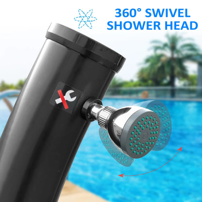 Solar Outdoor Shower, 5.3-Gallon, Adjustable Temperature, Black Outdoor Swimming Pools & Hot Tubs at Gallery Canada