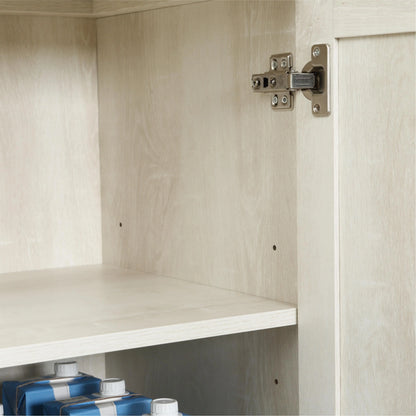 63" Kitchen Storage Cabinet, 5-Tier Pantry with Doors, Adjustable Shelves, Distressed, White Kitchen Pantry Cabinets at Gallery Canada