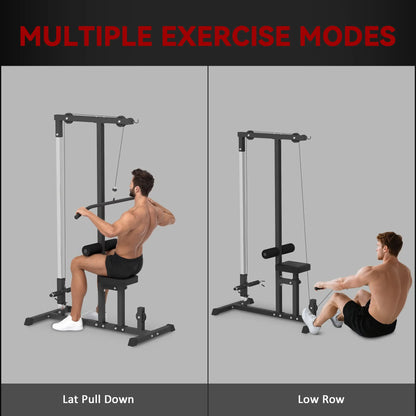 Lat Pull Down Machine, High Low Pulley Station, Adjustable Seat, Home Gym Power Towers at Gallery Canada