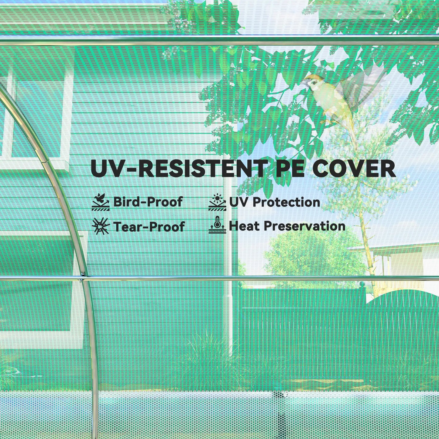 Walk-in Tunnel Greenhouse, 6.6' x 10' x 6.5', Green