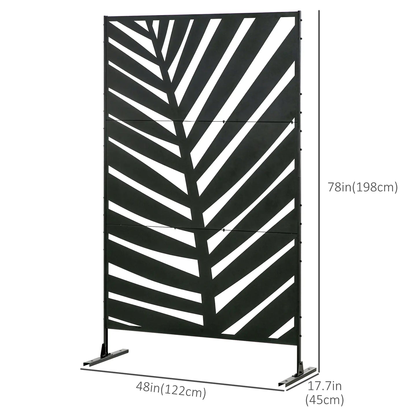 Metal Outdoor Privacy Screen, 48" x 78" H, Freestanding Garden Panel, Banana Leaf Side Awnings at Gallery Canada