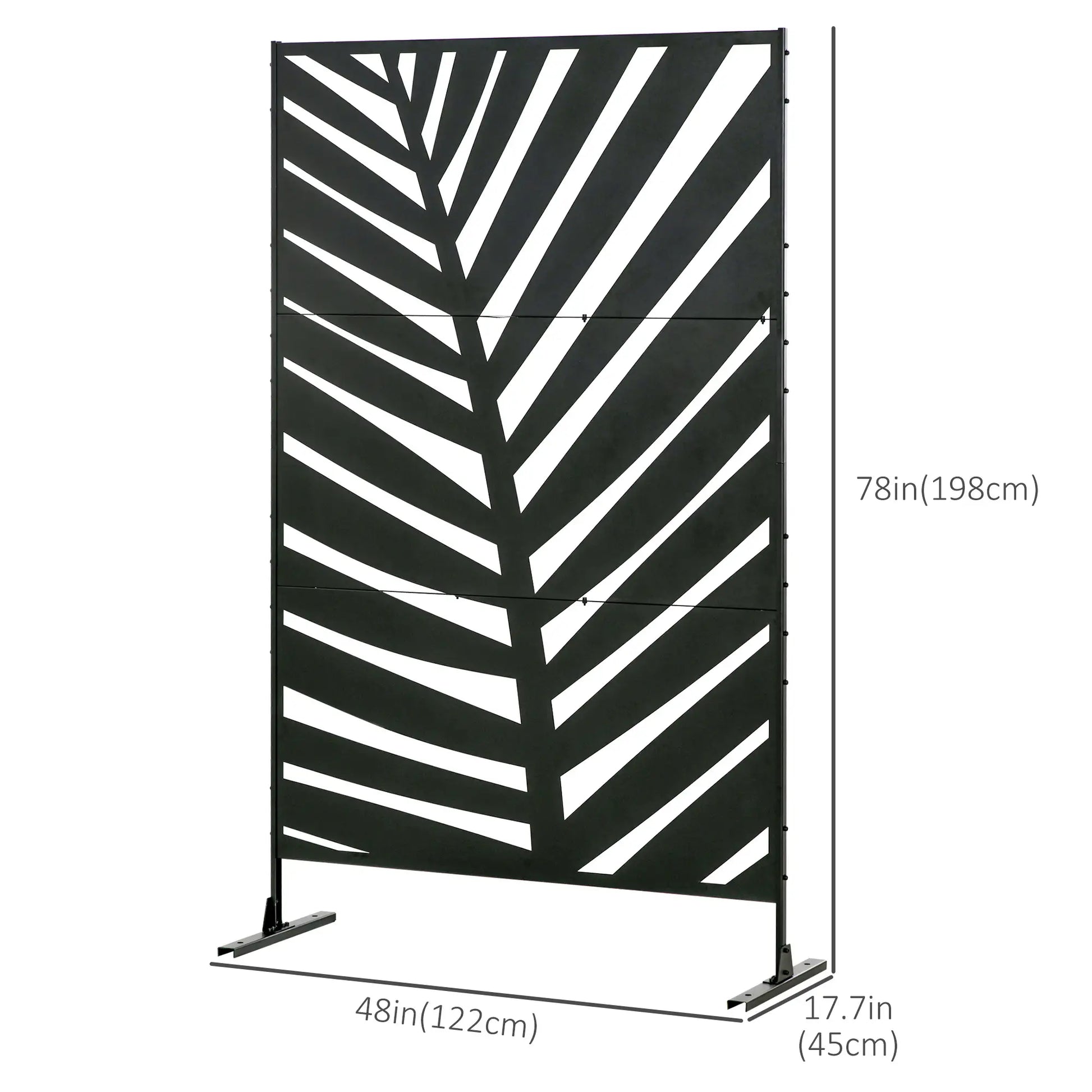 Metal Outdoor Privacy Screen, 48" x 78" H, Freestanding Garden Panel, Banana Leaf Side Awnings at Gallery Canada