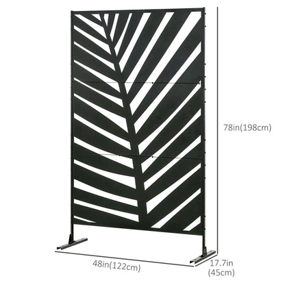Metal Outdoor Privacy Screen, 48" x 78" H, Freestanding Garden Panel, Banana Leaf Side Awnings at Gallery Canada