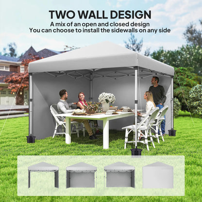 10' x 10' Pop Up Canopy, Sidewalls, Roller Bag, Adjustable Height, White Pop Up Canopies at Gallery Canada