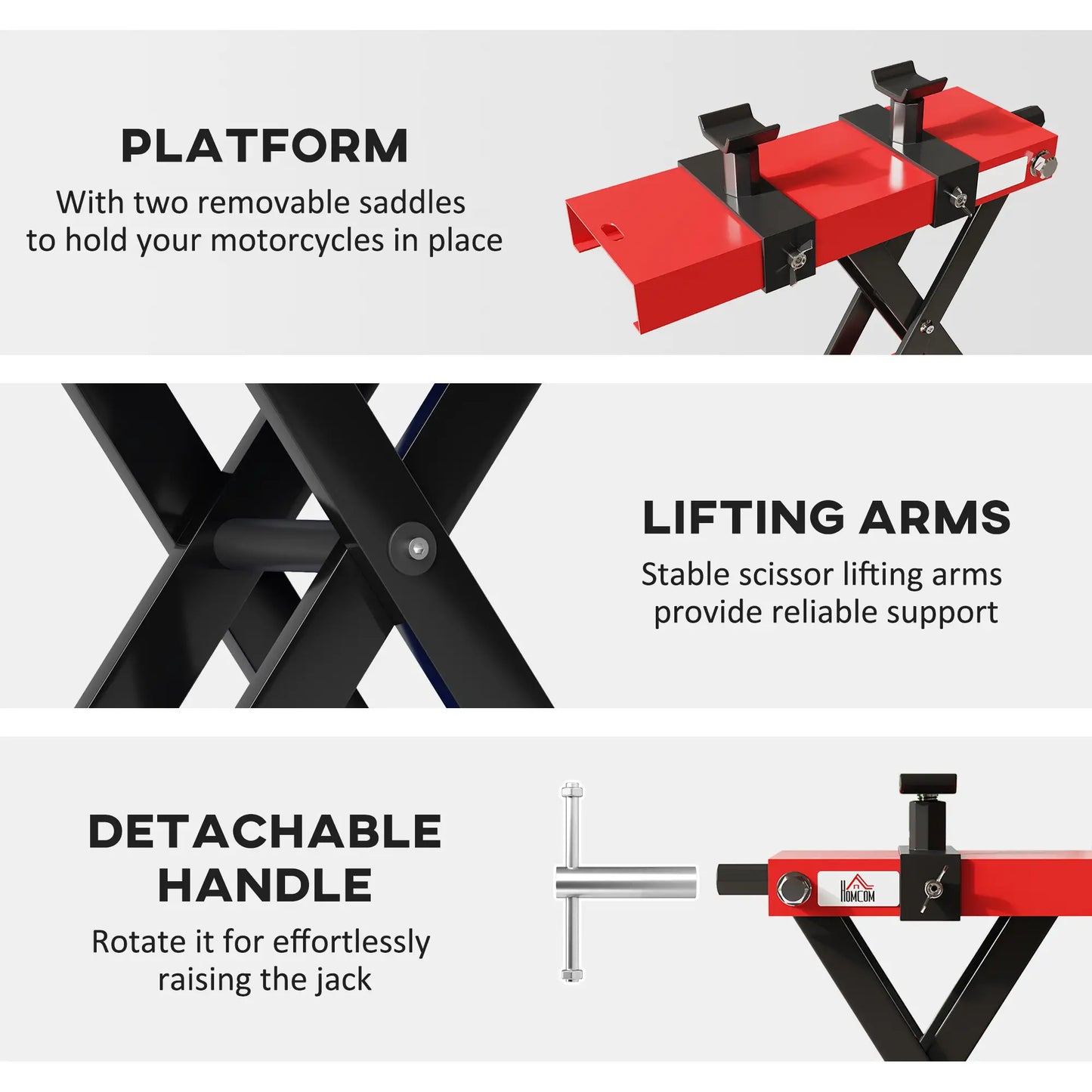 Motorcycle Scissor Lift Jack, 1100 lbs ATV Dirt Bike Stand, 3.7-15.7" Adjustable Height, Red Automotive at Gallery Canada