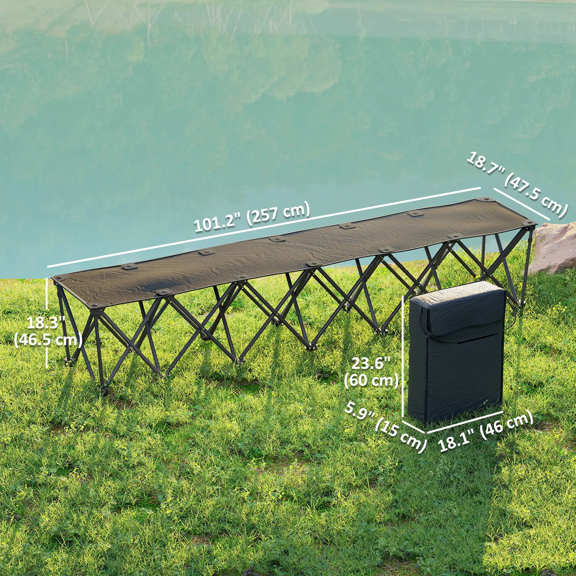 6-Seater Folding Camping Chair, Team Bench with Carry Bag Picnic Tables & Camping Chairs at Gallery Canada
