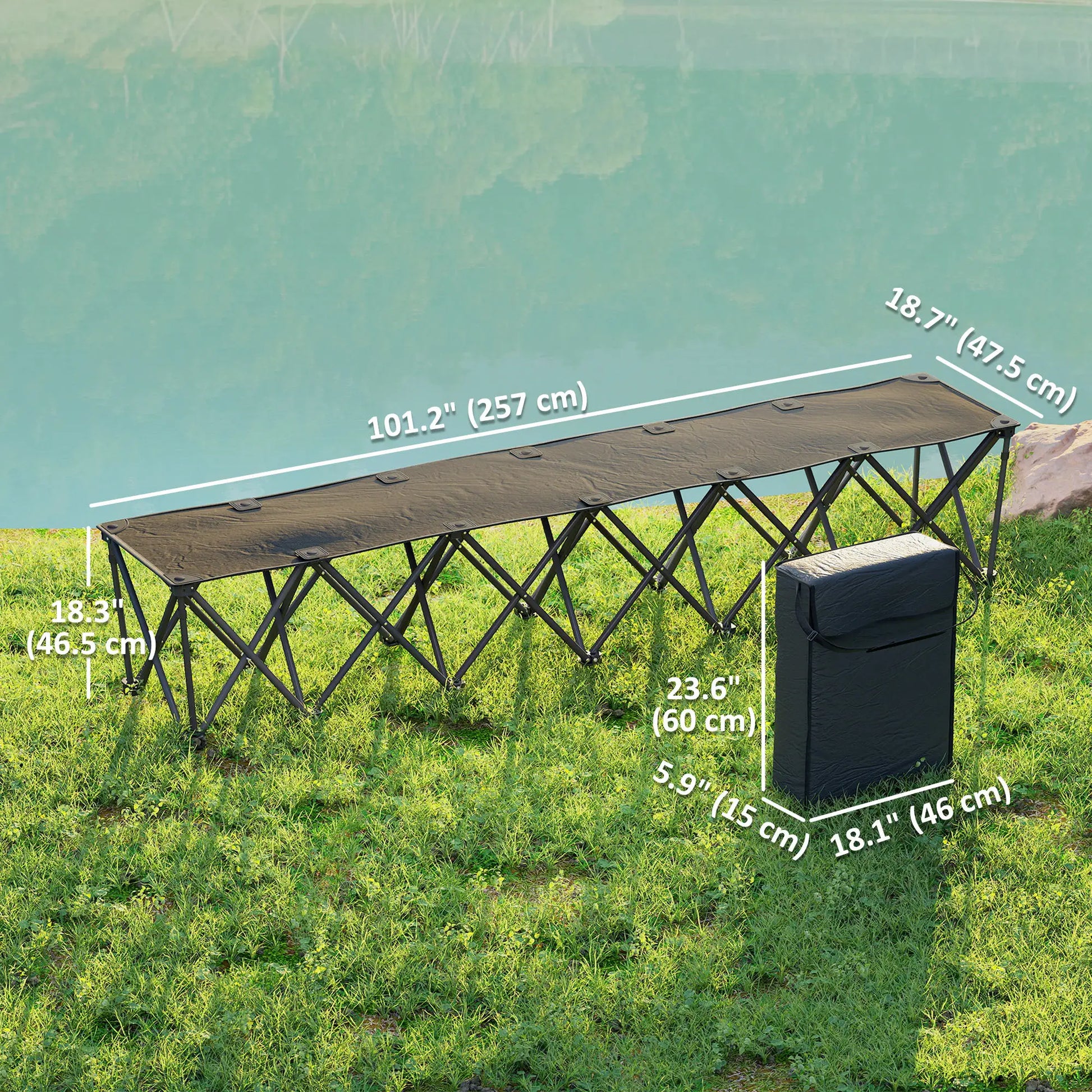 6-Seater Folding Camping Chair, Team Bench with Carry Bag Picnic Tables & Camping Chairs at Gallery Canada