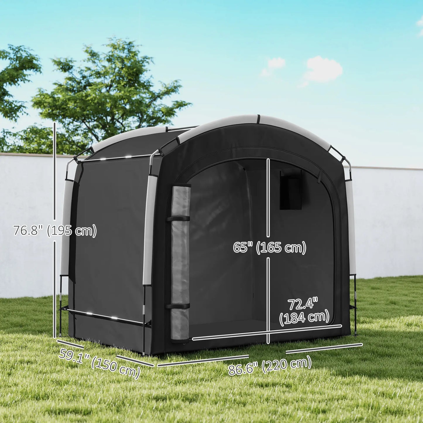 Bike Storage Shed Tent, Portable Waterproof, 210D Oxford Fabric, Black Car Shelters at Gallery Canada
