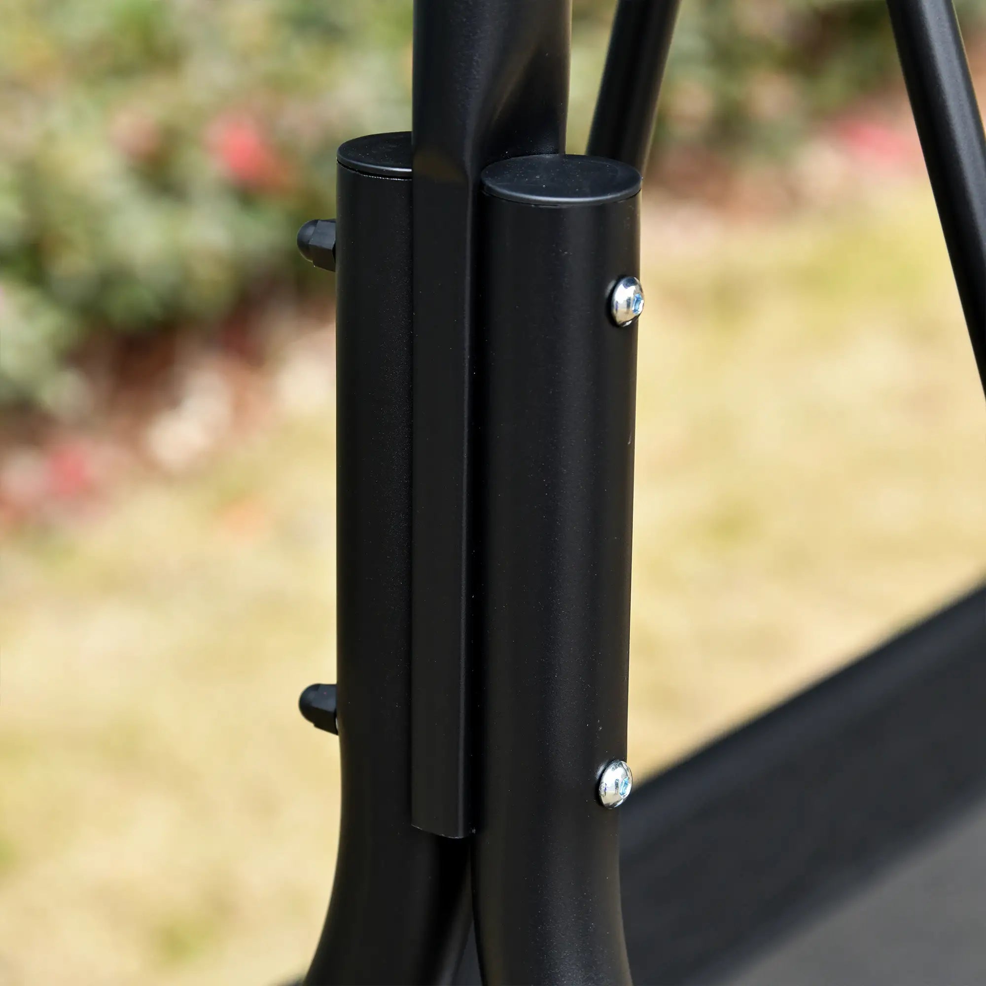 2-Person Porch Swing Chair, Adjustable Canopy, Breathable Seat, Black Patio Swings with Stand at Gallery Canada