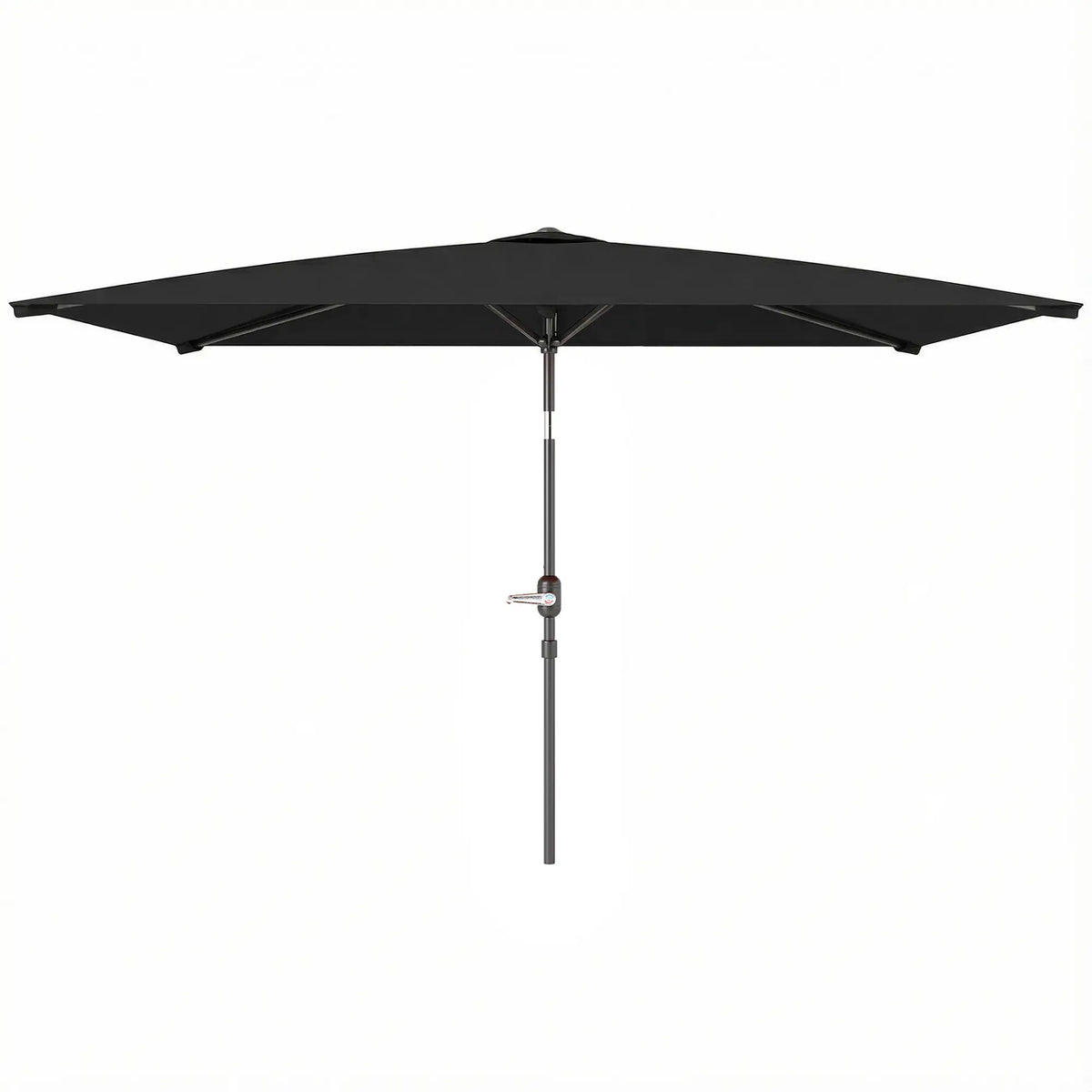 6.4 x 9.7ft Rectangle Aluminum Tilt Patio Umbrella, With Crank, Black Offset Cantilever Umbrellas Black at Gallery Canada