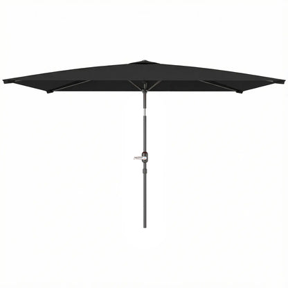 6.4 x 9.7ft Rectangle Aluminum Tilt Patio Umbrella, With Crank, Black Offset Cantilever Umbrellas Black at Gallery Canada
