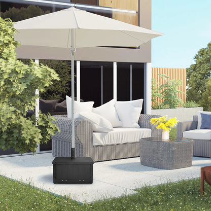 3-in-1 Outdoor Umbrella Base with Wheels, Side Table, Planter Box, 175lbs, Black Umbrella Bases at Gallery Canada
