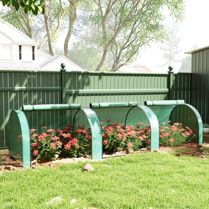 Mini Tunnel Greenhouse, PE Cover, Steel Frame, Zipped Doors, Green Greenhouses at Gallery Canada