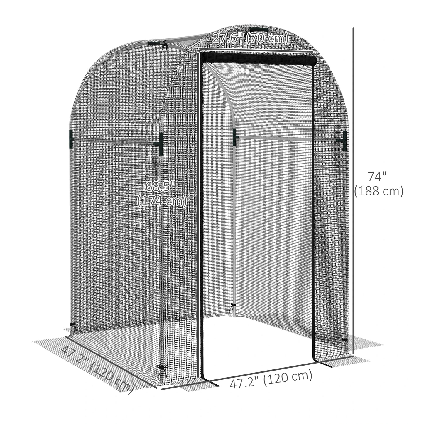 Galvanized Steel Crop Cage, Plant Protection Tent, 4' x 4', Black Walk In Greenhouses at Gallery Canada