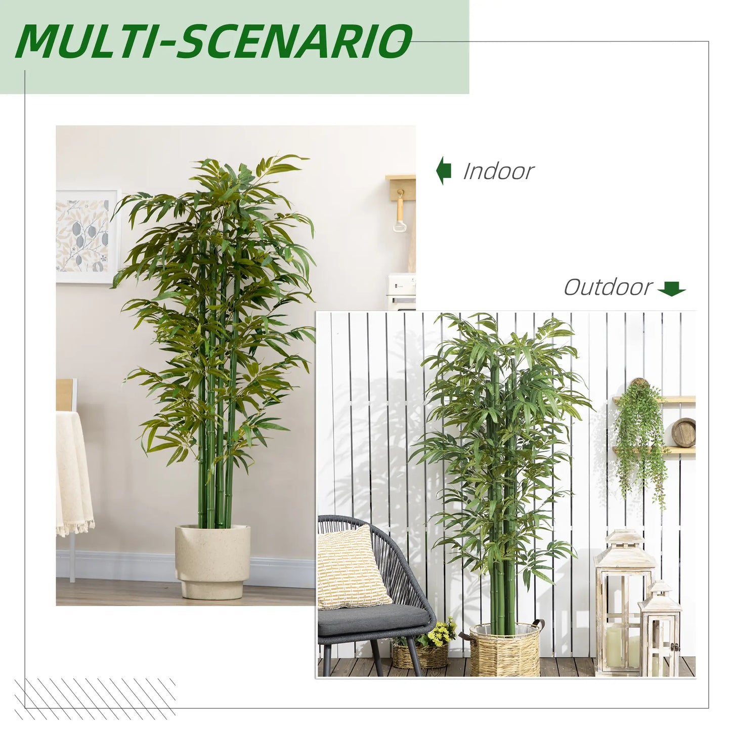 Set of 2 6 FT Artificial Bamboo Trees in Pot, Home Office Decor, Green Artificial Trees at Gallery Canada