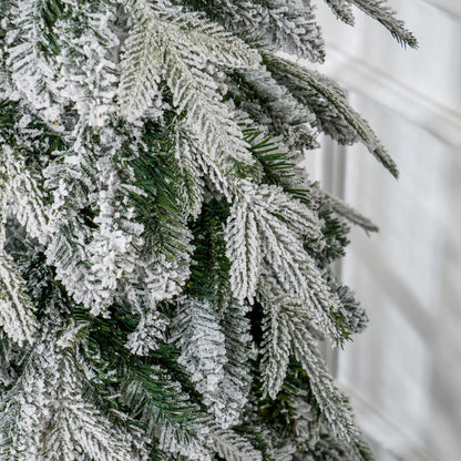 6ft Flocked Artificial Christmas Tree, 600 Tips, Auto Open, Steel Base, Green Flocked Christmas Trees at Gallery Canada