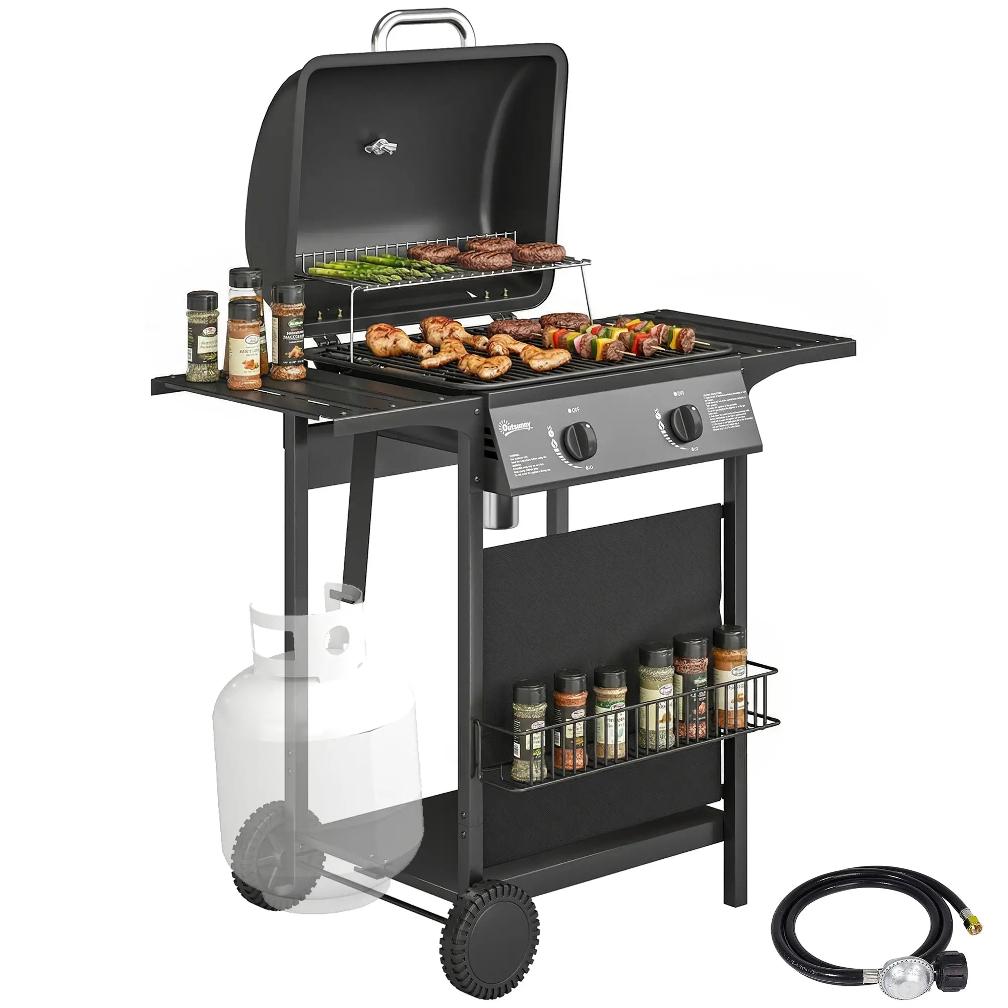 2-Burner Propane Gas Grill, 18000 BTU, Black Propane Gas Grills at Gallery Canada