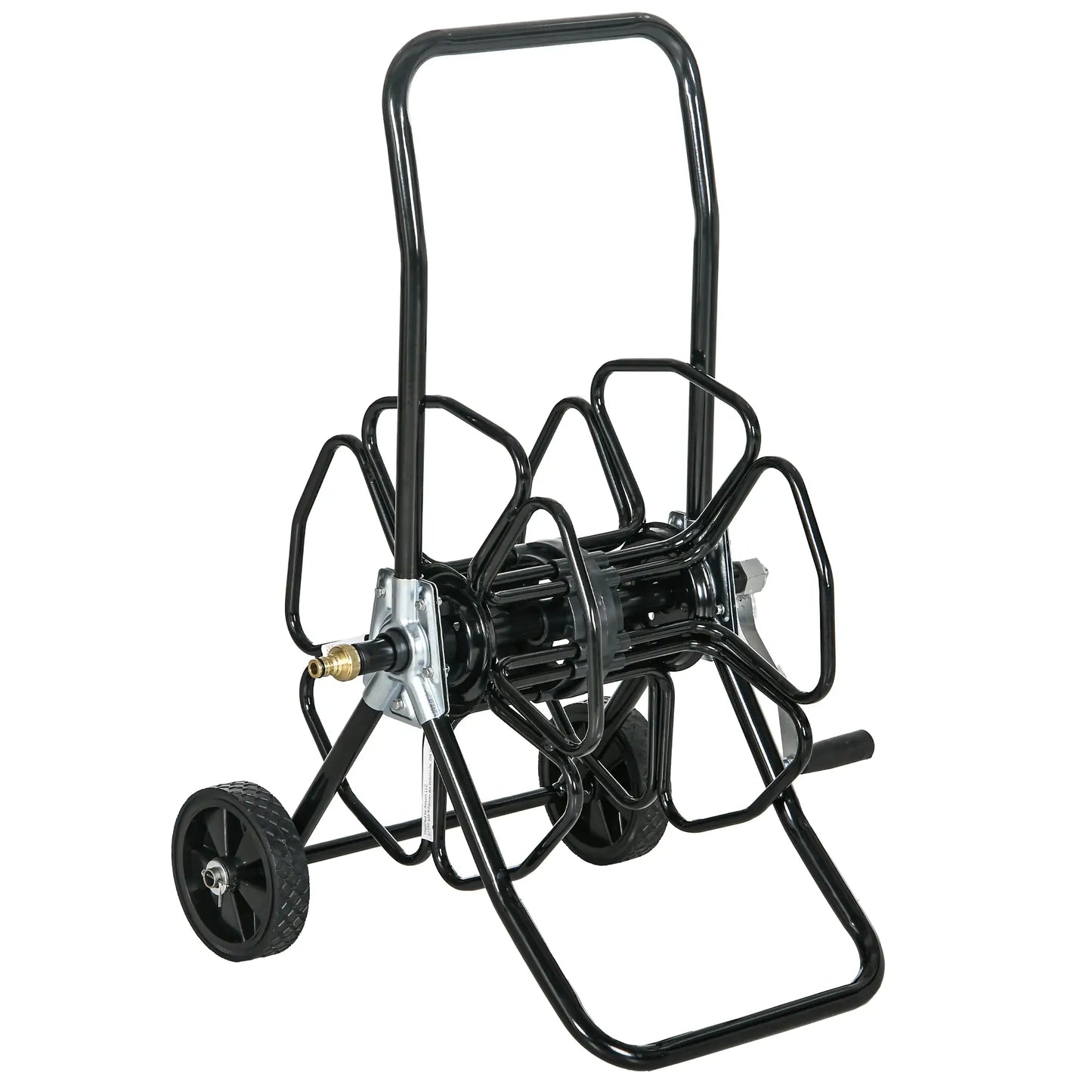 5/8" Hose Reel Cart, 98 ft, Garden Water Hose with Wheels, Black
