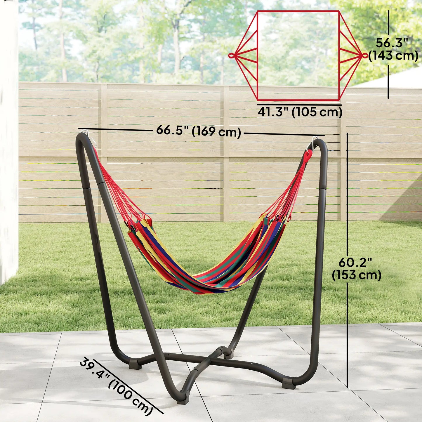 Patio Hammock With Stand, Fabric Outdoor Bed, Multi-Colored Hammocks with Stand at Gallery Canada
