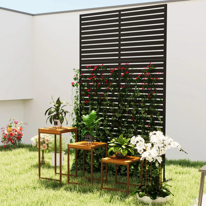 Decorative Outdoor Privacy Panel, Freestanding Metal Divider, Black Side Awnings at Gallery Canada