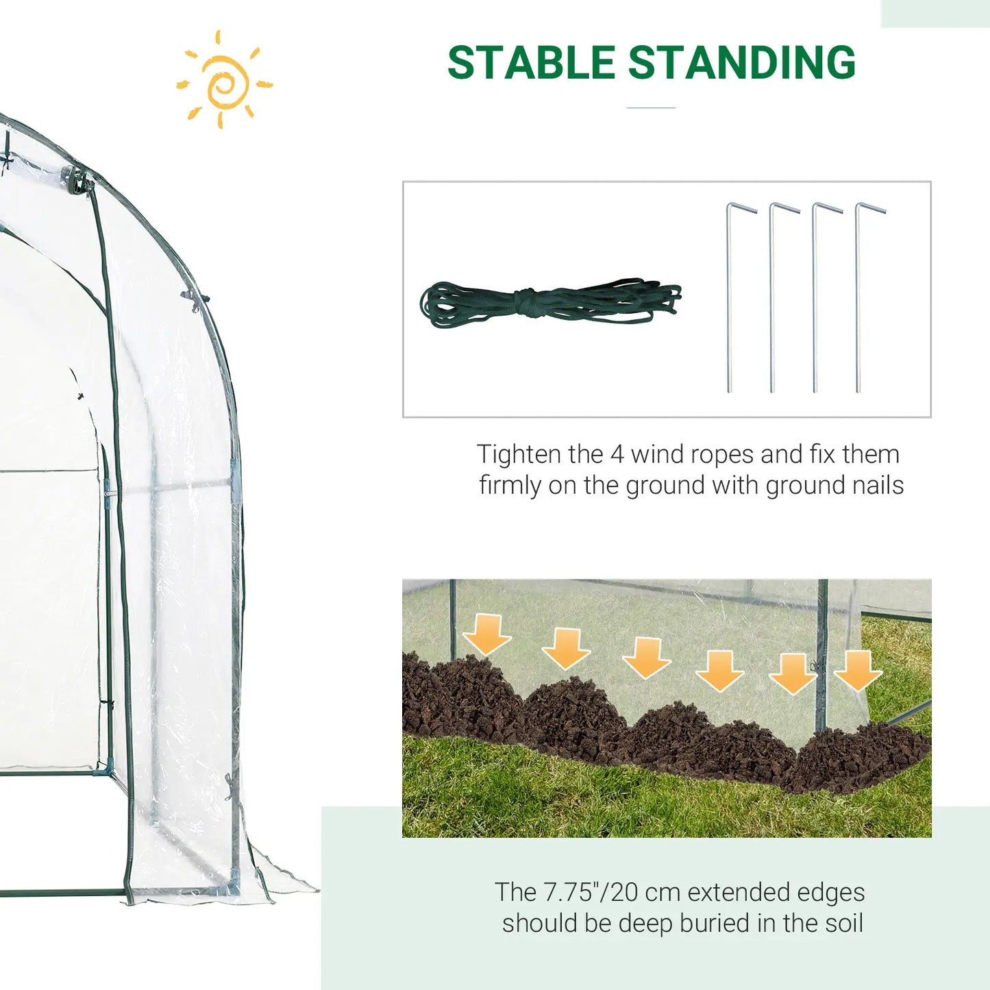 6.6' x 8.2' x 6.6' Dome Tunnel Greenhouse, Transparent Tunnel Greenhouses at Gallery Canada