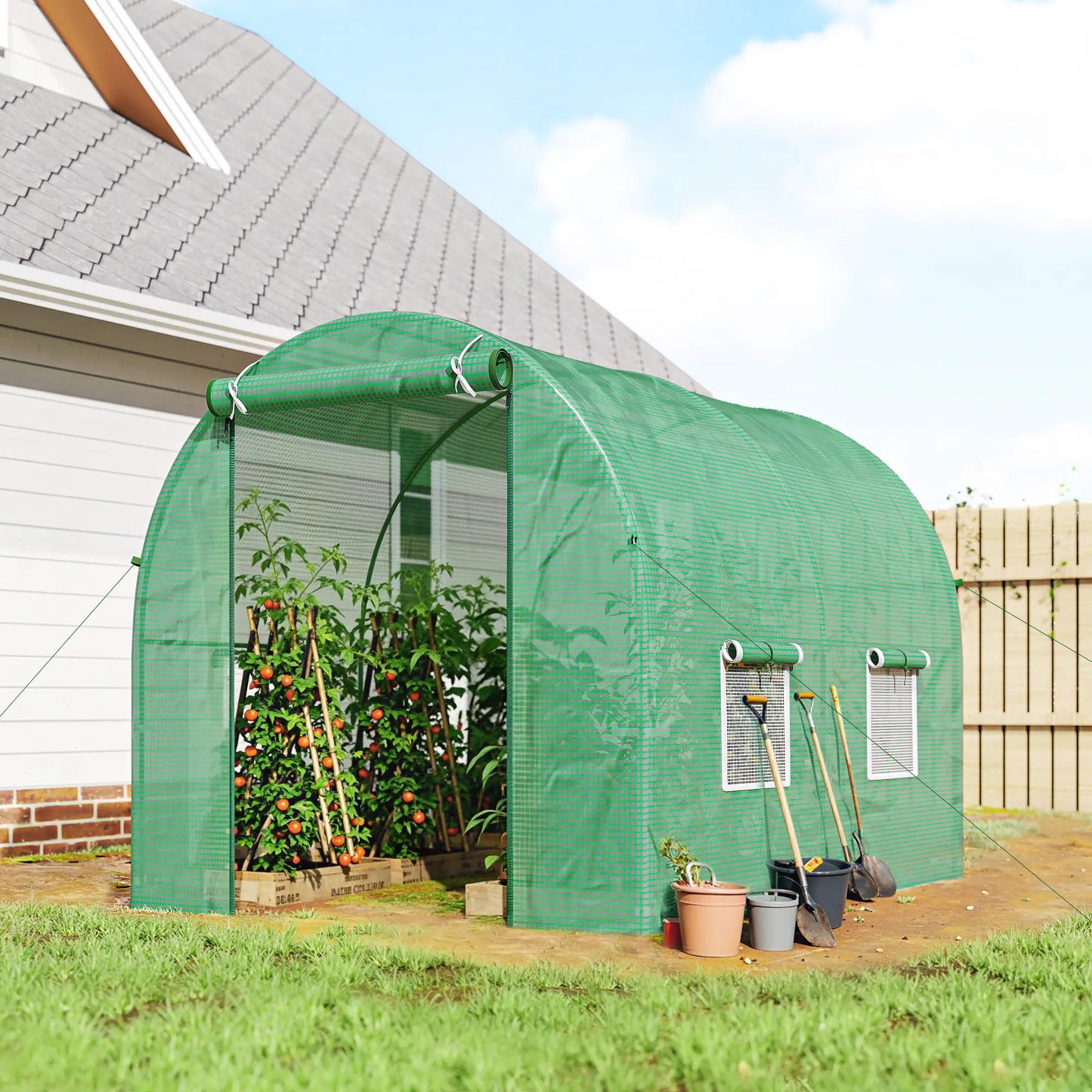 8'x6.6'x6.6' Walk-In Greenhouse, Garden Tunnel, Steel Frame, Roll-Up Door Walk In Greenhouses at Gallery Canada