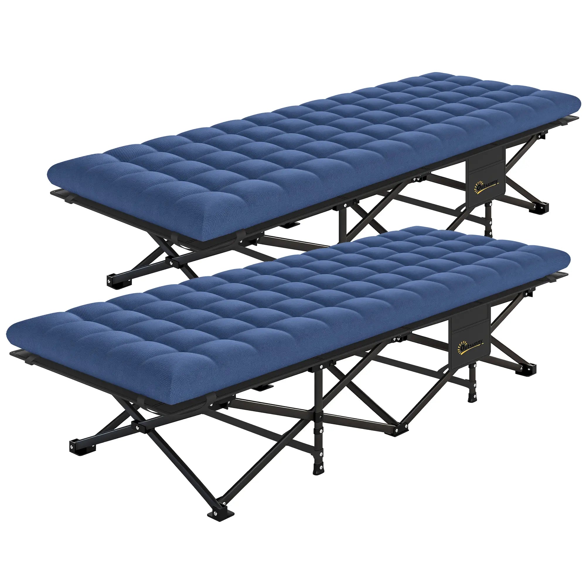 Set Of 2 Camping Cots With Soft Pad, 32