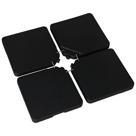 Set of 4 Parasol Base Stand Weights, Fills with Sand or Water, Black Umbrella Bases Black at Gallery Canada