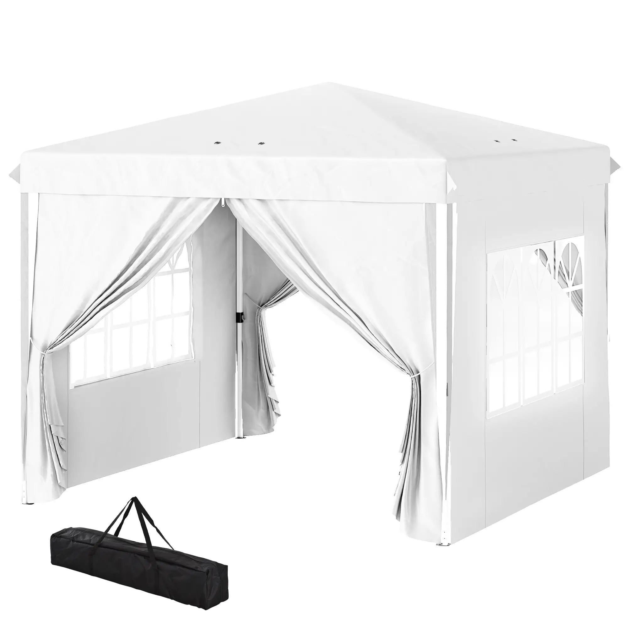 10' x 10' Pop-Up Canopy Tent, Height-Adjustable, Carry Bag Included, White Pop Up Canopies White at Gallery Canada