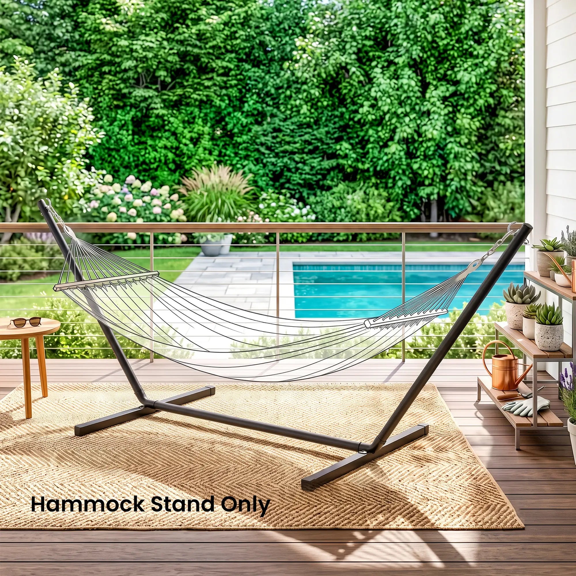 11.8'L Heavy Duty Hammock Stand, Fits 10.8'-11.8' Hammocks, Black Hammock Stands at Gallery Canada