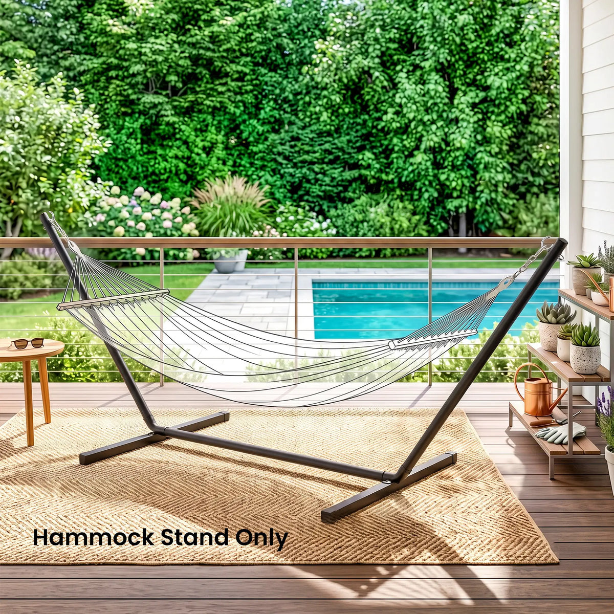 11.8'L Heavy Duty Hammock Stand, Fits 10.8'-11.8' Hammocks, Black Hammock Stands at Gallery Canada