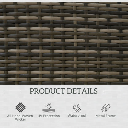 Outdoor Rattan Recliner Chair, Adjustable Back, Retractable Footrest, Khaki Chaise Loungers at Gallery Canada